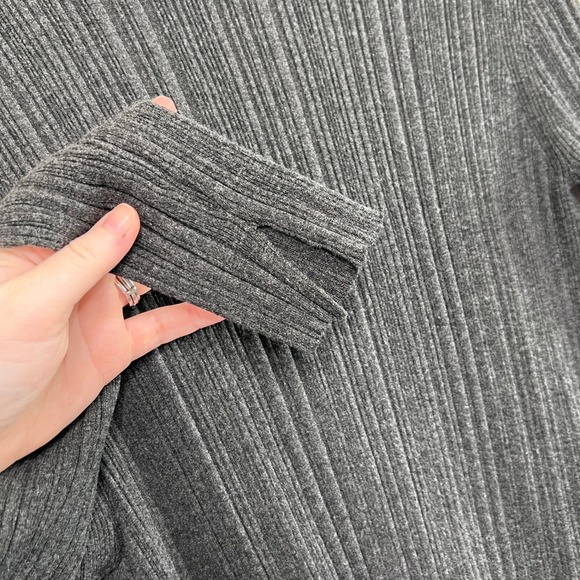 ALLSAINTS Ribbed Mock Neck Long Sleeve Sweater Dark Gray Size Large - Picture 4 of 8